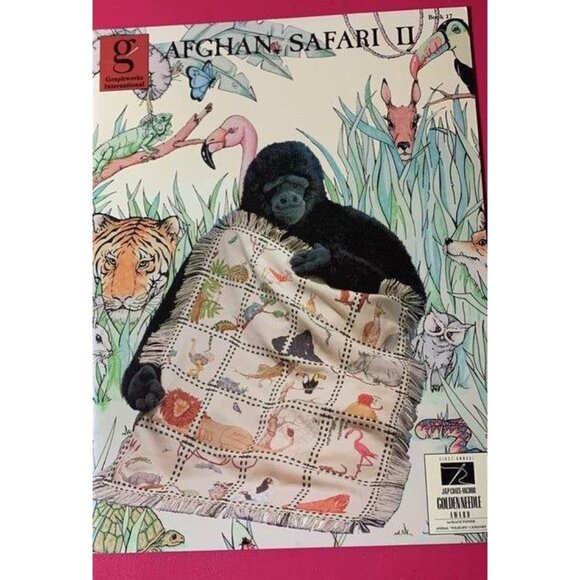 Afghan Safari II Cross Stitch Pattern Book Graphworks International Vol. 17 Anim - Picture 1 of 4